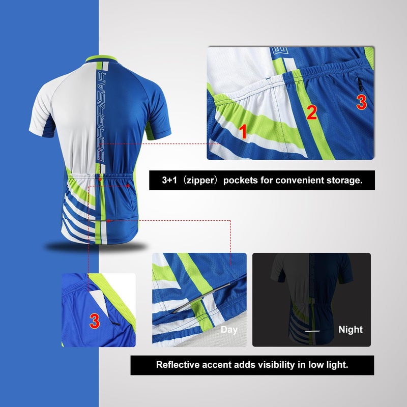 BERGRISAR Men's Cycling Jerseys Short Sleeves Bike Shirt - Image 5